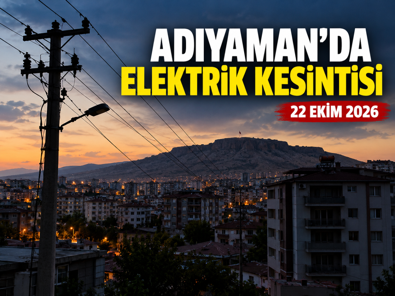 Adıyaman’da 3 Bölgede Elektrik Kesintisi